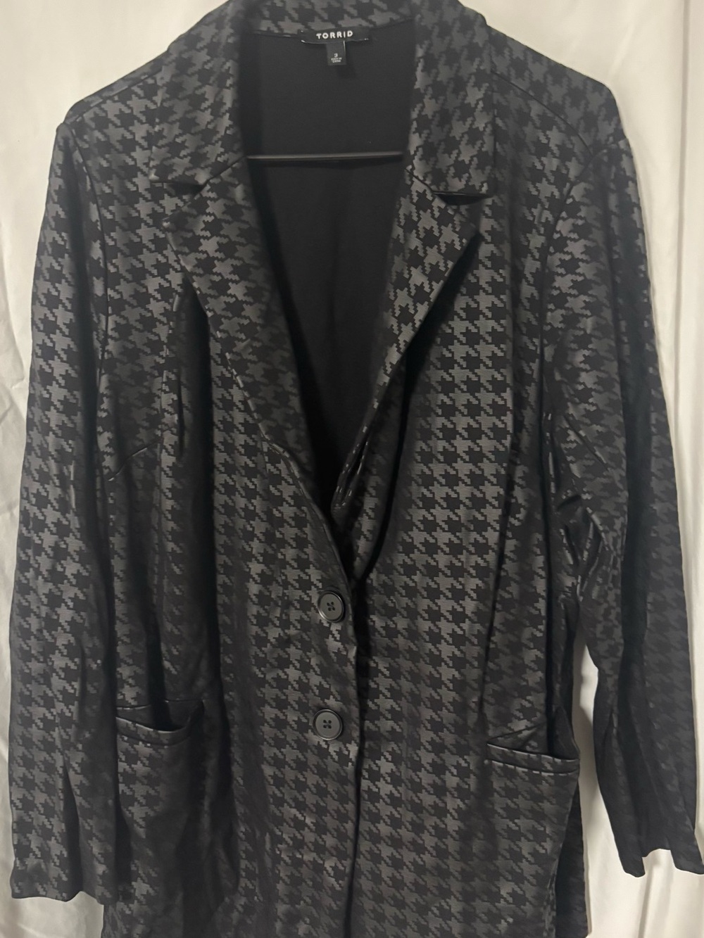 torrid Black & Dark Gray Houndstooth Blazer